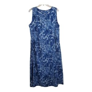 RipSkirt Sun Dress Long Maxi Blue Floral Size Large Beachy Boho Lightweight
